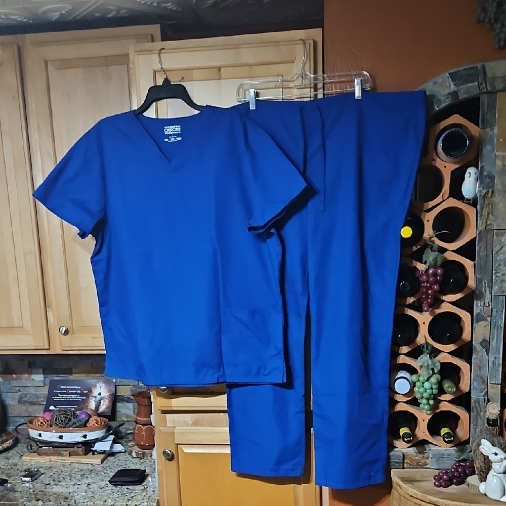 Cherokee Workwear Royal Blue Scrubs Scrub Set